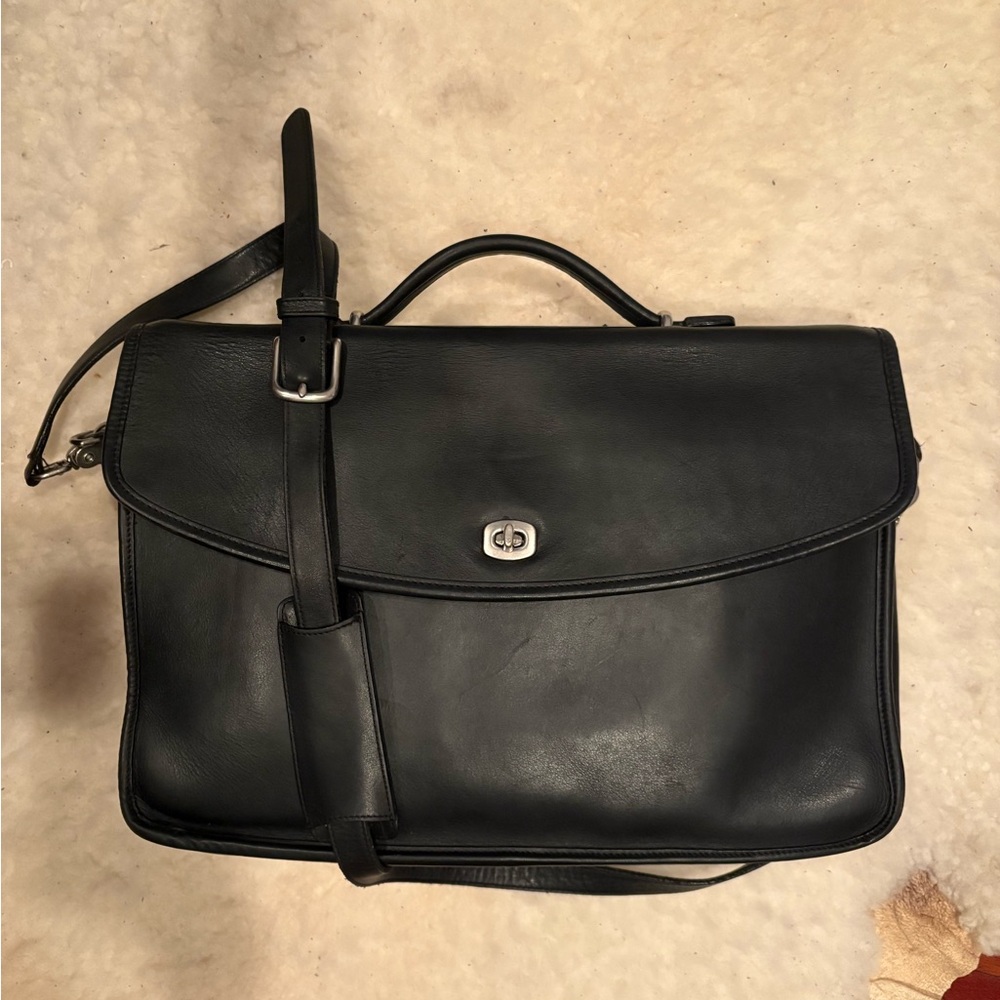 Vintage Coach - Lexington Briefcase - 5265 - Black with nickel turnlock
